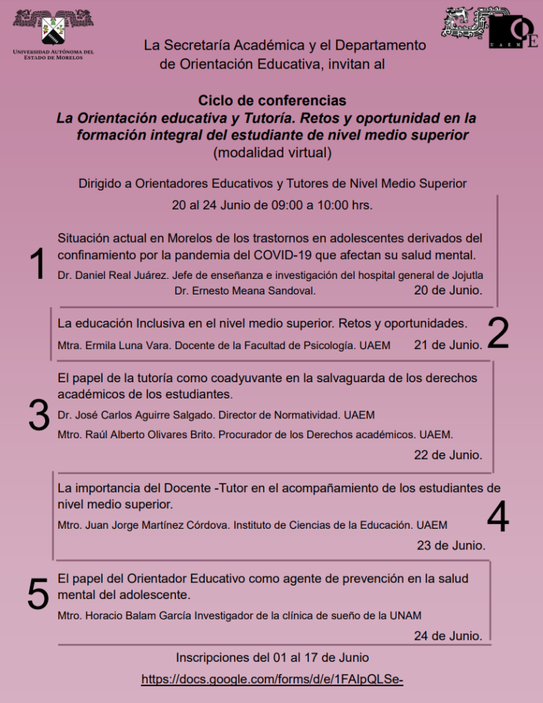 Ciclo de conferencias junio 2022 - Orientación Educativa UAEM
